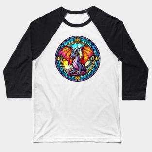 Stained Glass Dragon #10 Baseball T-Shirt